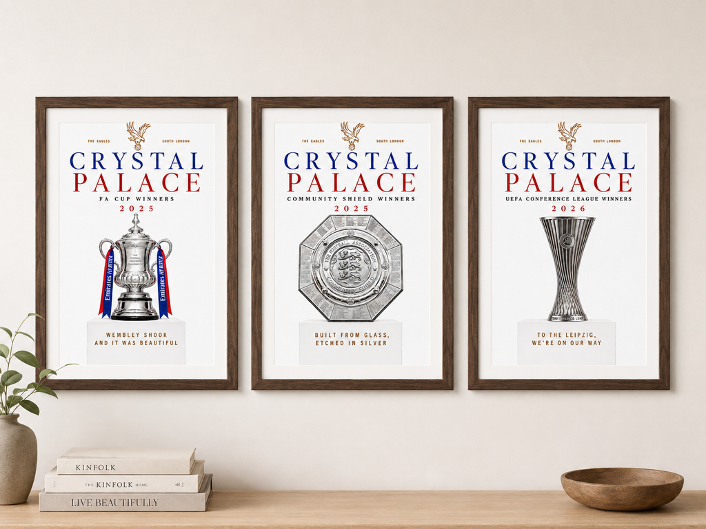 Crystal Palace FC - Set of 3 A4 Trophy Prints
