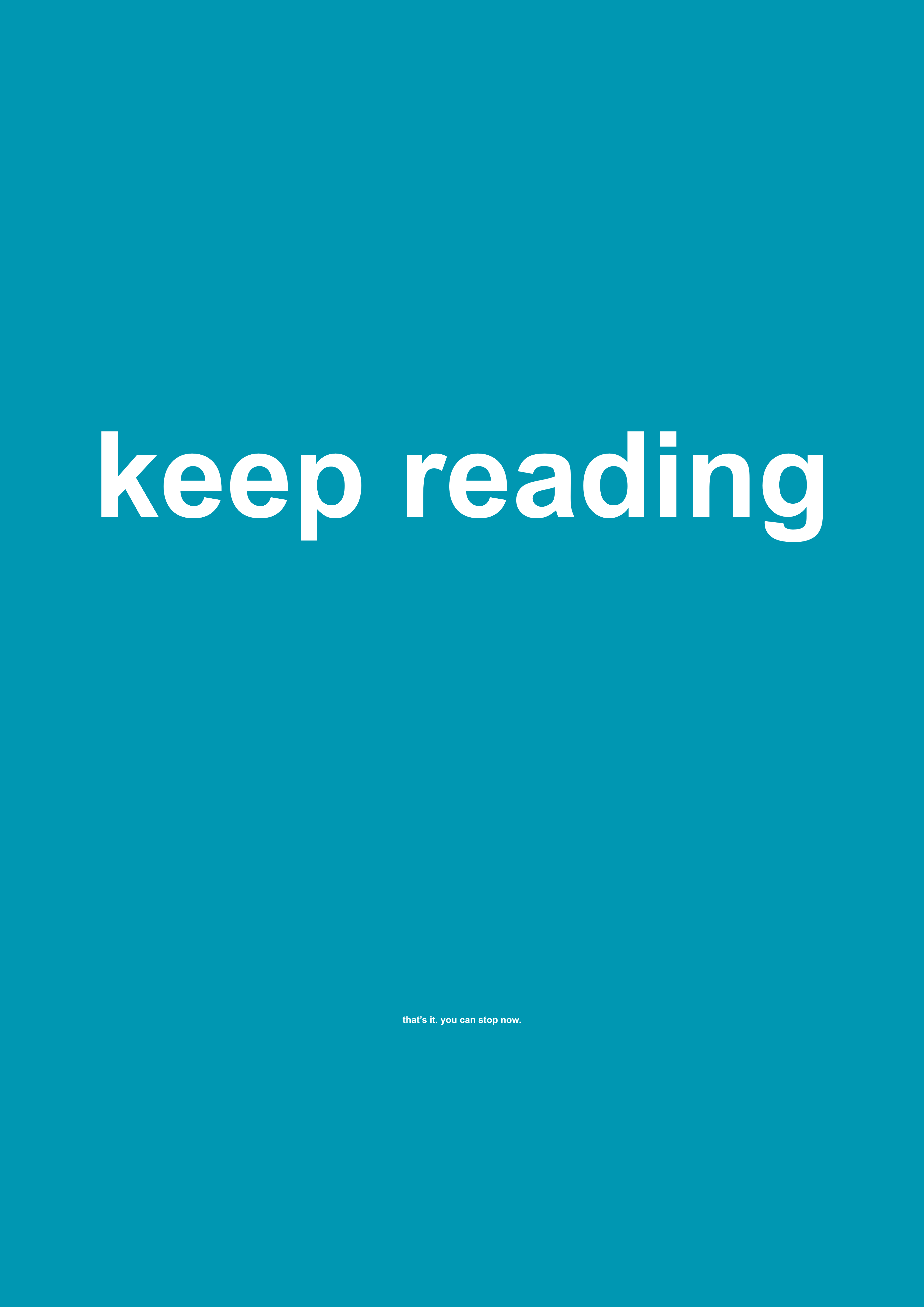 Keep Reading funny typography wall print in Blue by PosterMe.shop