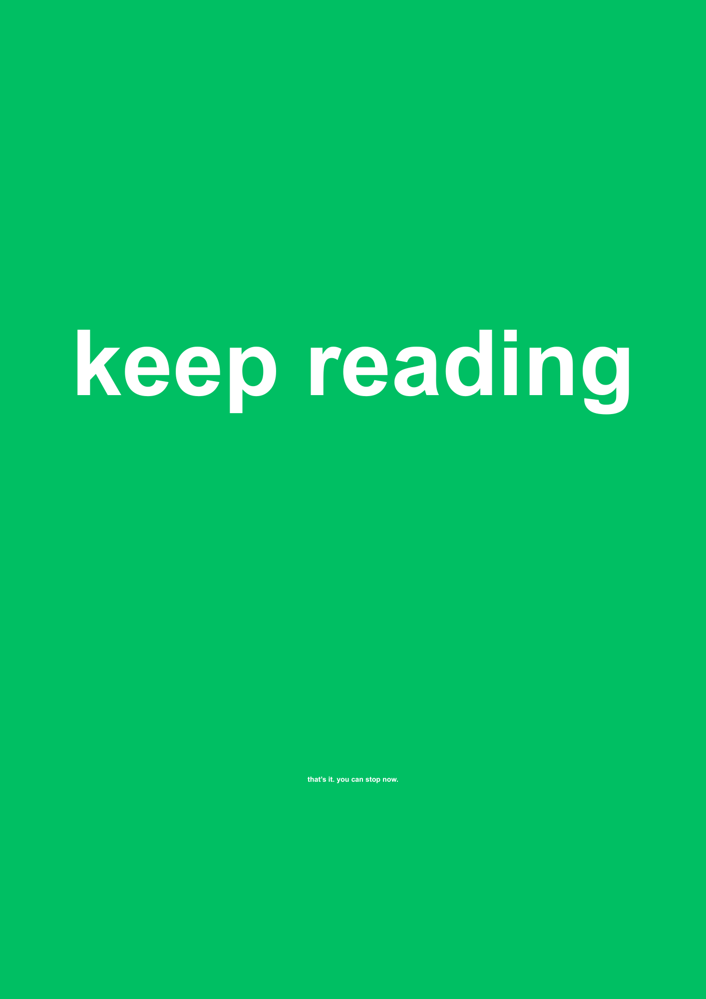 Keep Reading funny typography wall print in Green by PosterMe.shop