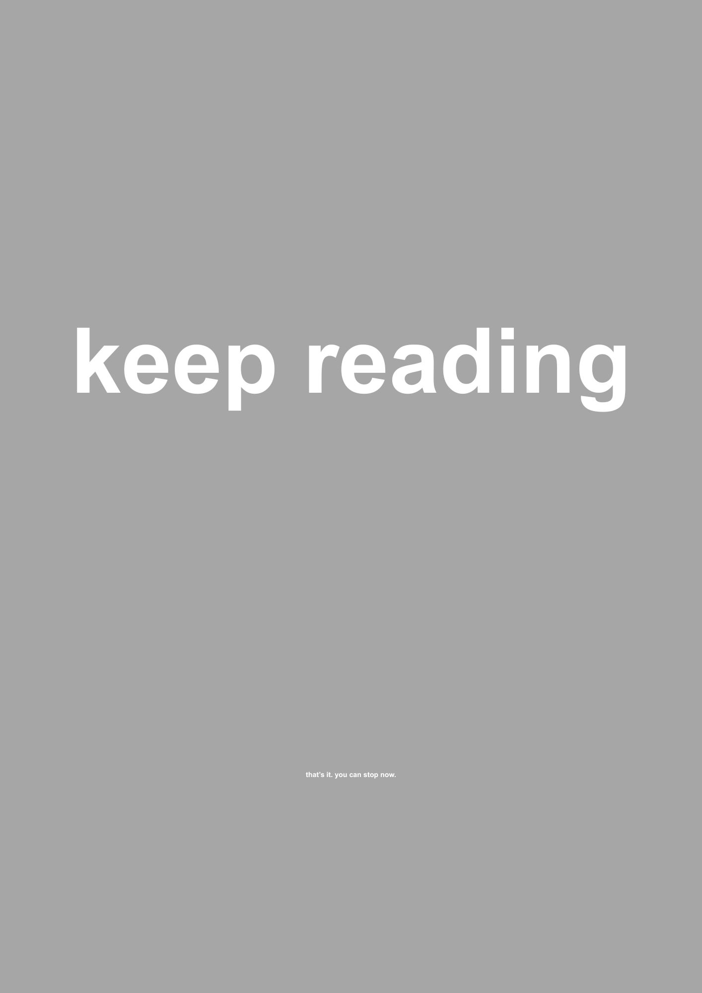 Keep Reading funny typography wall print in Grey by PosterMe.shop