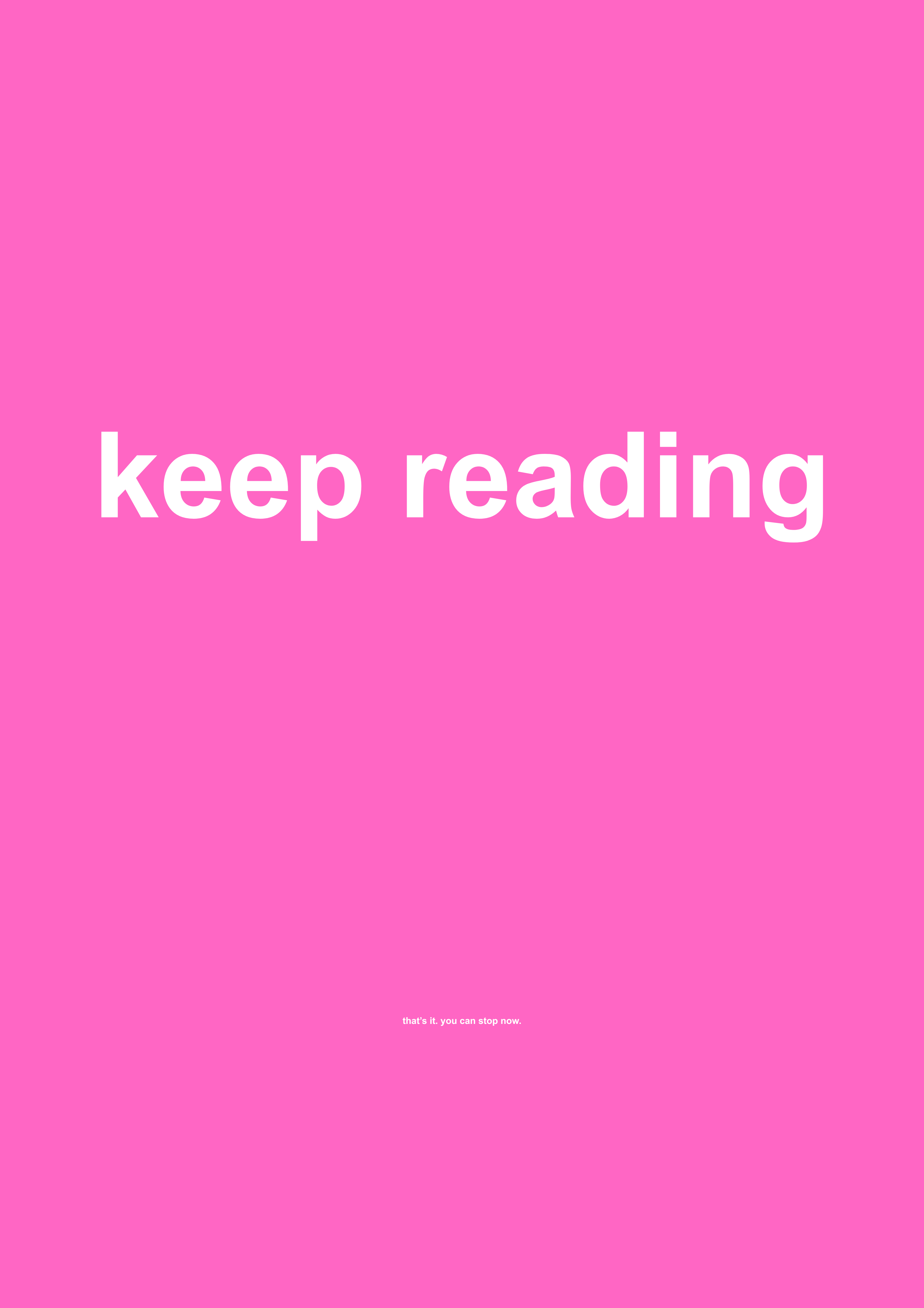 Keep Reading funny typography wall print in Pink by PosterMe.shop