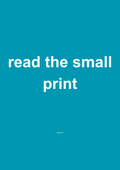 Read the Small Print funny typography wall print in Blue by PosterMe.shop