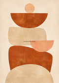 Abstract Stacked Forms In Warm Tones minimalist abstract print by towelme