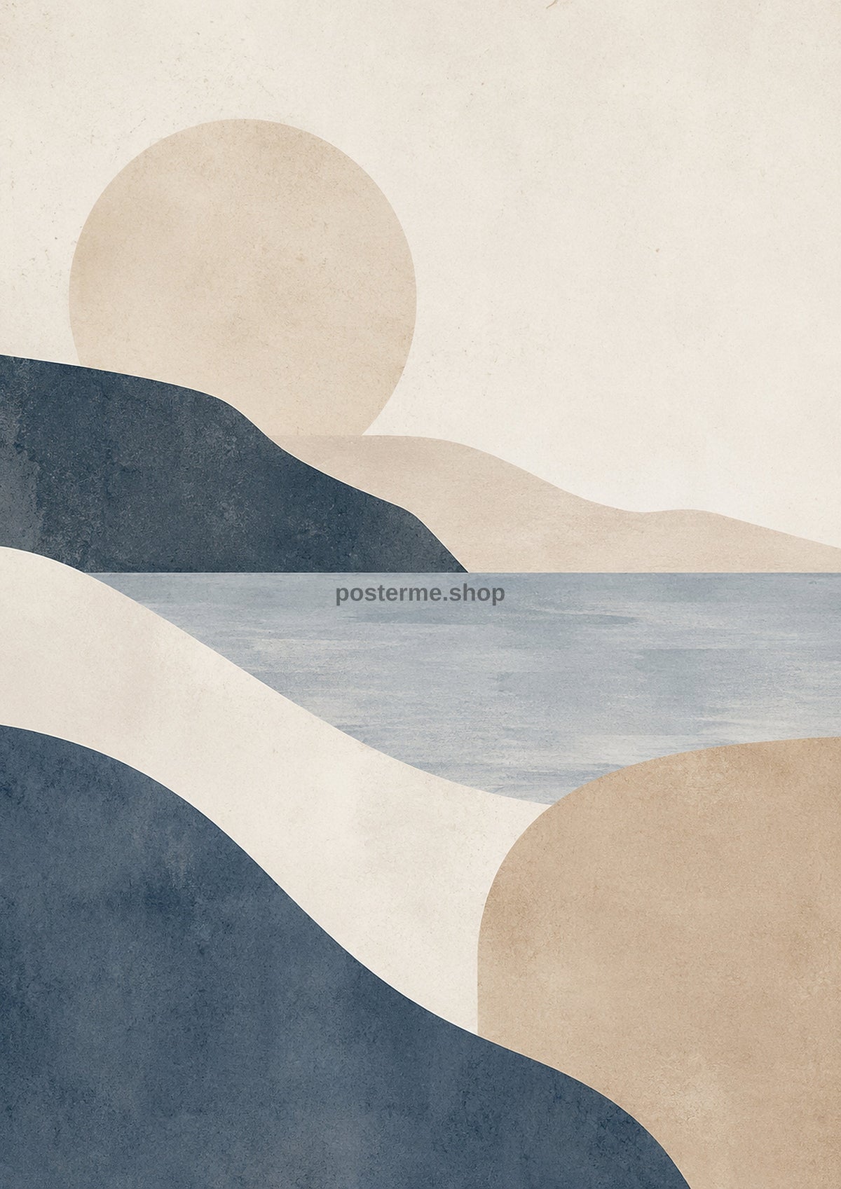 Serene Coastal Abstraction In Muted Tones minimalist abstract print by towelme