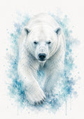 Polar Bear in Arctic Blue Watercolour colourful animal watercolour art print by towelme