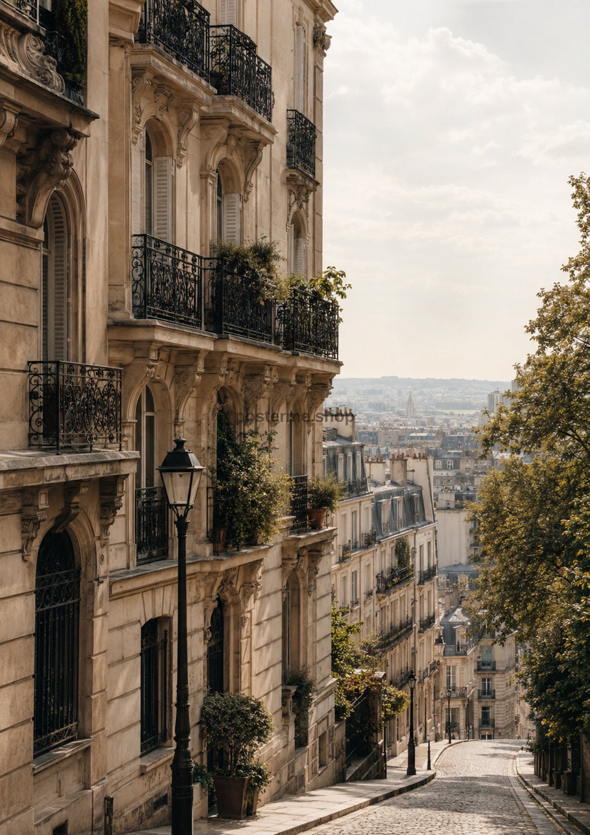 Elegant Parisian Street in Deep Perspective architecture art print by towelme
