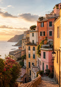 Mediterranean Village at Golden Hour architecture art print by towelme
