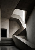 Geometric Light in a Brutalist Space architecture art print by towelme