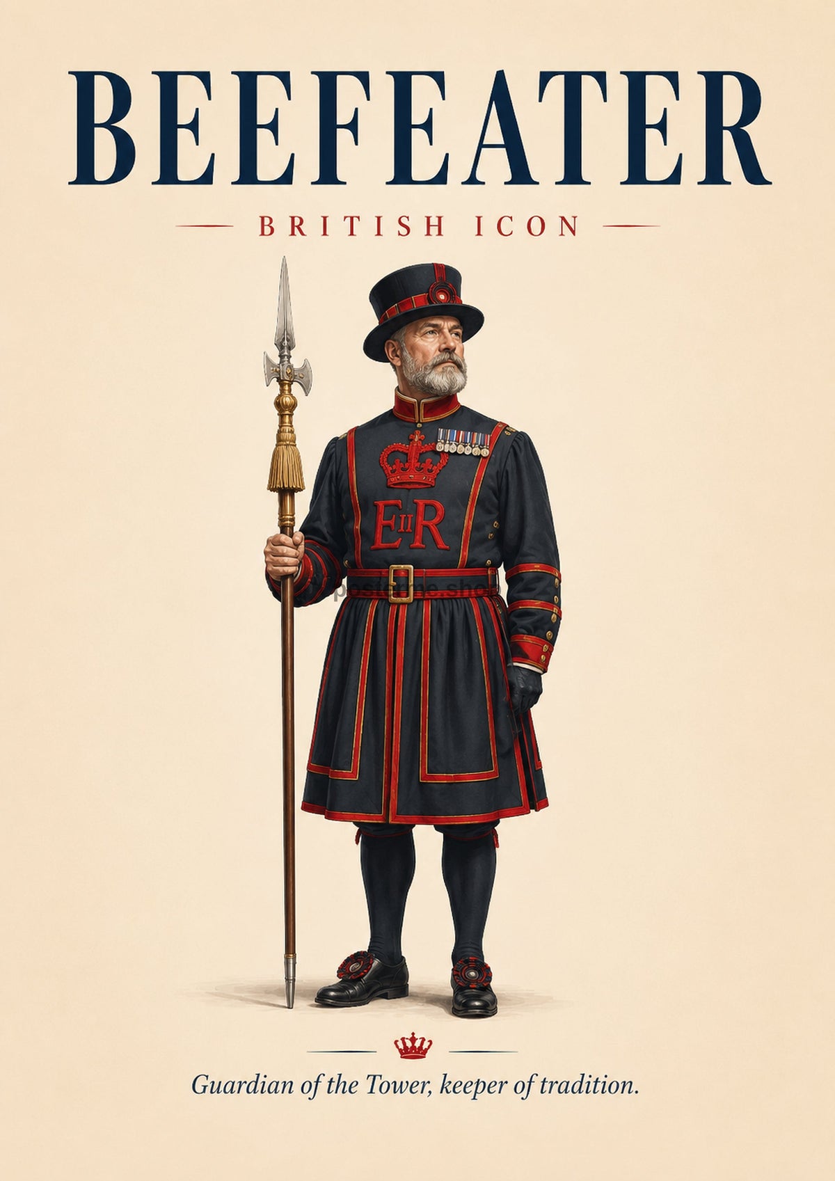 Beefeater: Guardian of Tradition classic British icon art print by towelme