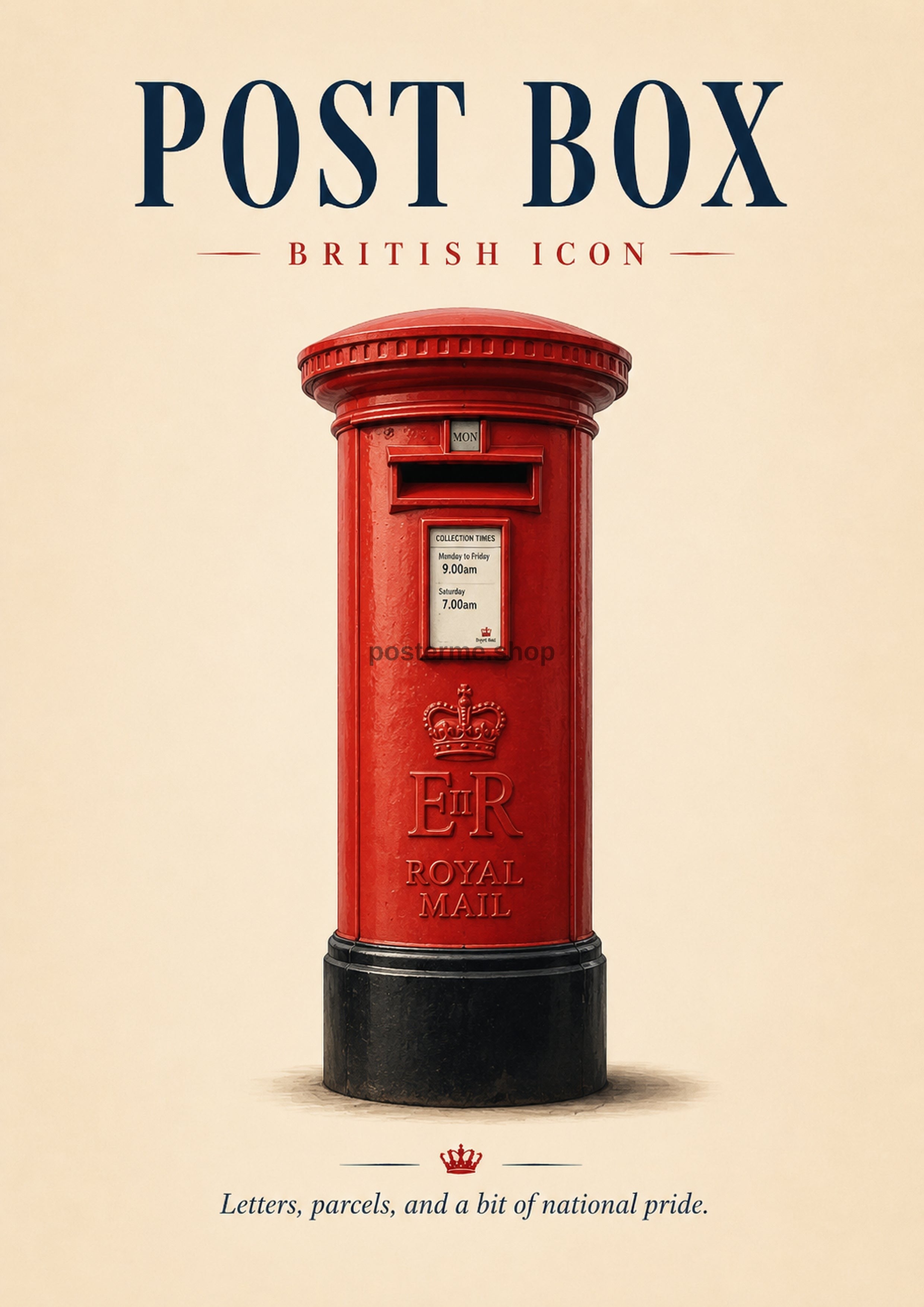 Red Pillar Box: A British Icon classic British icon art print by towelme
