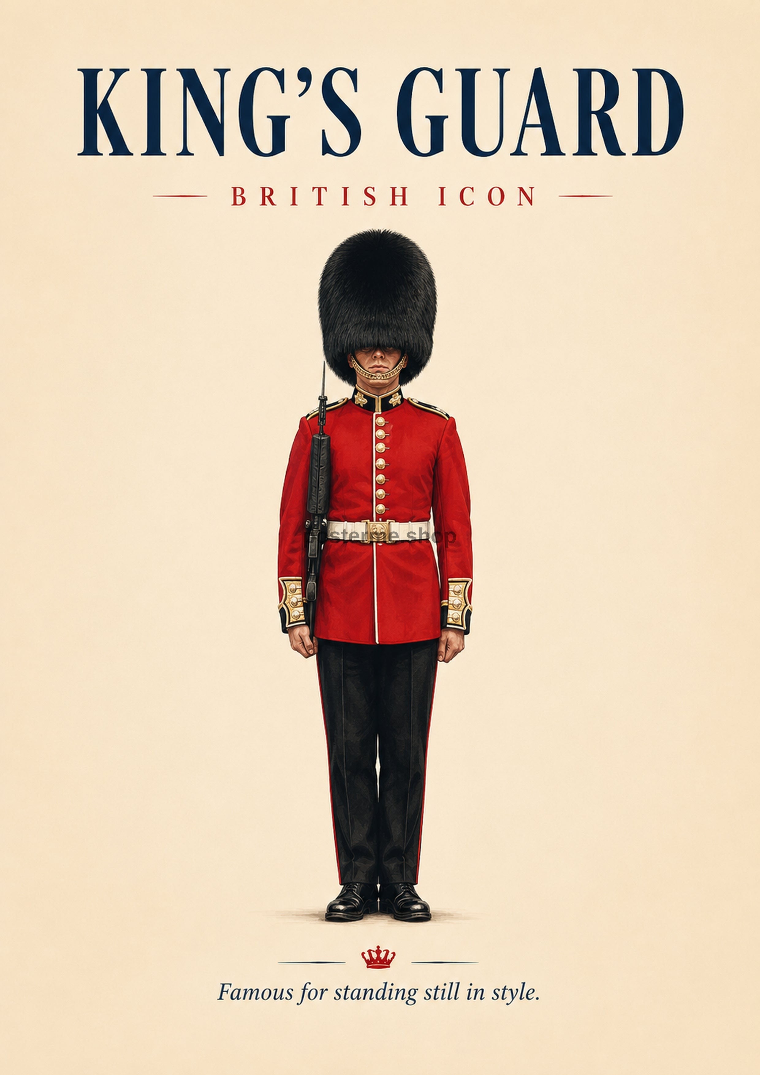 King's Guard in Style classic British icon art print by towelme