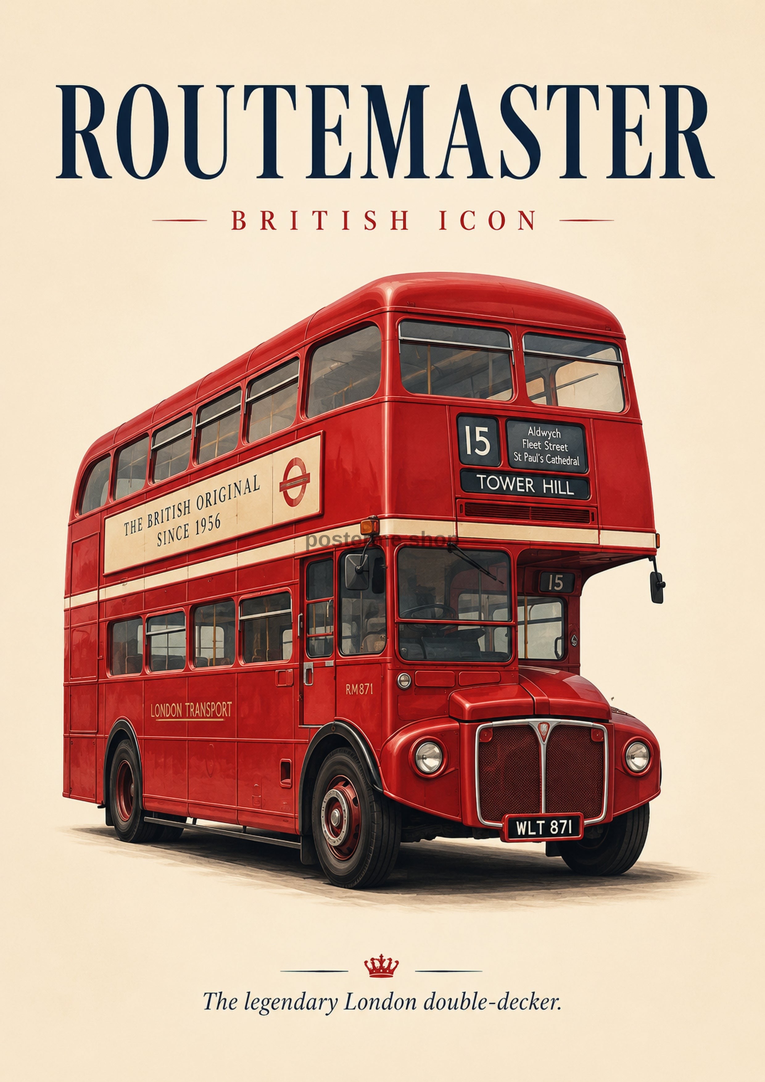 Routemaster: The Legendary London Double-Decker classic British icon art print by towelme