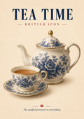 Tea Time: British Elegance in Porcelain classic British icon art print by towelme