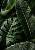 Tropical Foliage In Rich Greens botanical art print by towelme