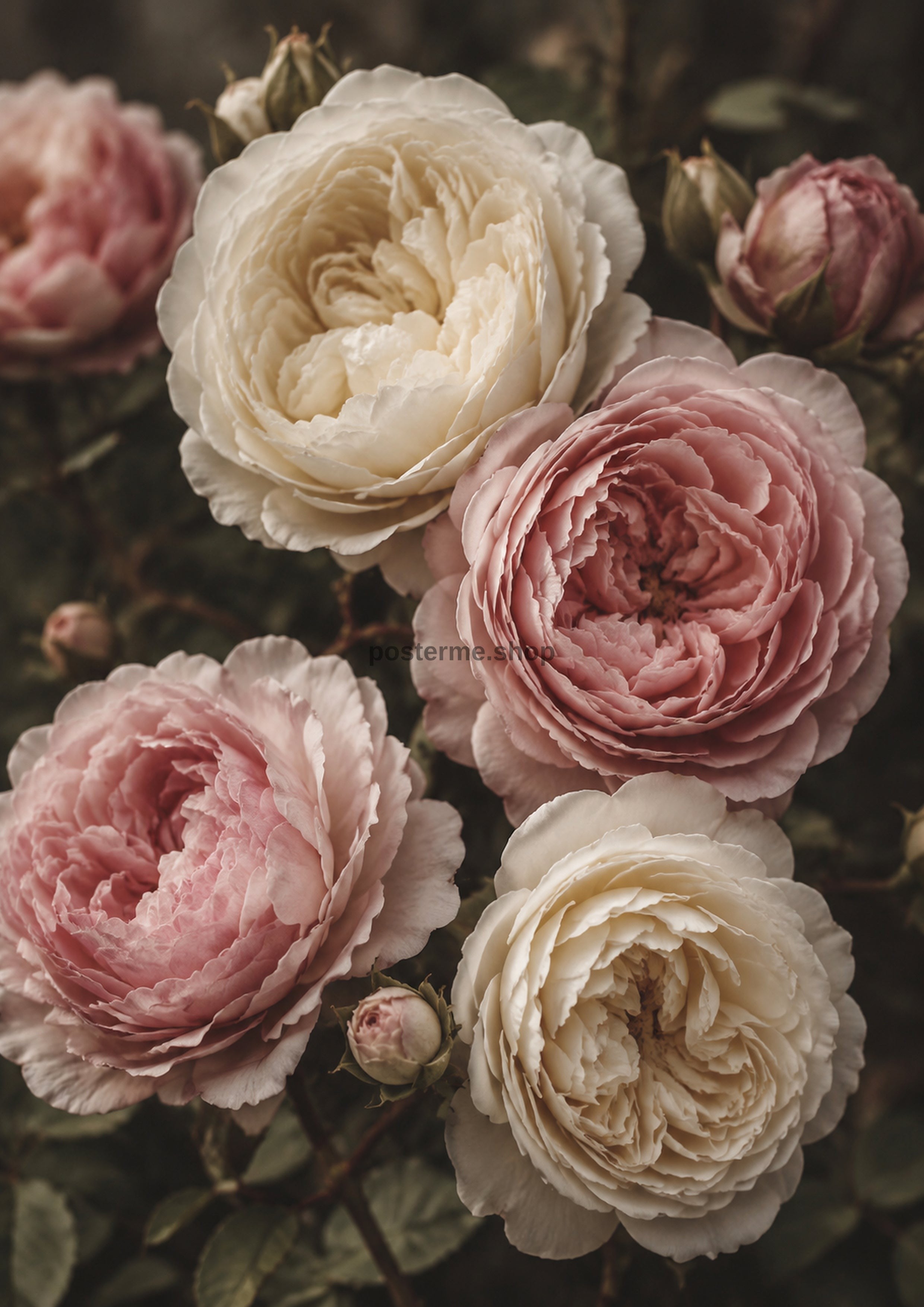 Soft Pastel Rose Blooms In Focus botanical art print by towelme