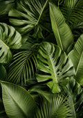 Emerald Monstera and Palm Canopy botanical wall print by towelme