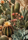 Desert Cacti and Succulents in Terracotta Sun botanical wall print by towelme