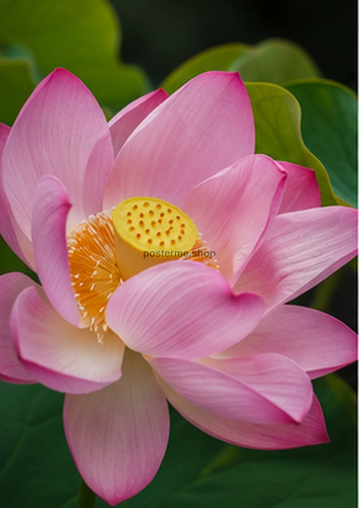 Lotus Bloom at Blushing Dawn botanical wall print by towelme
