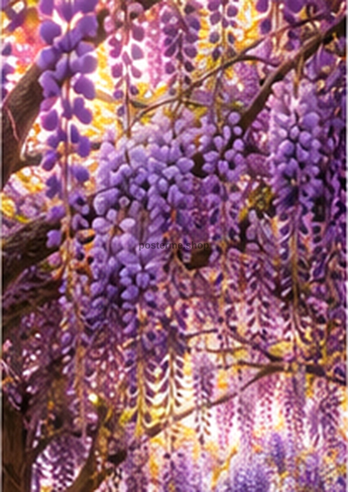 Wisteria Archway with Lavender Petal Path botanical wall print by towelme