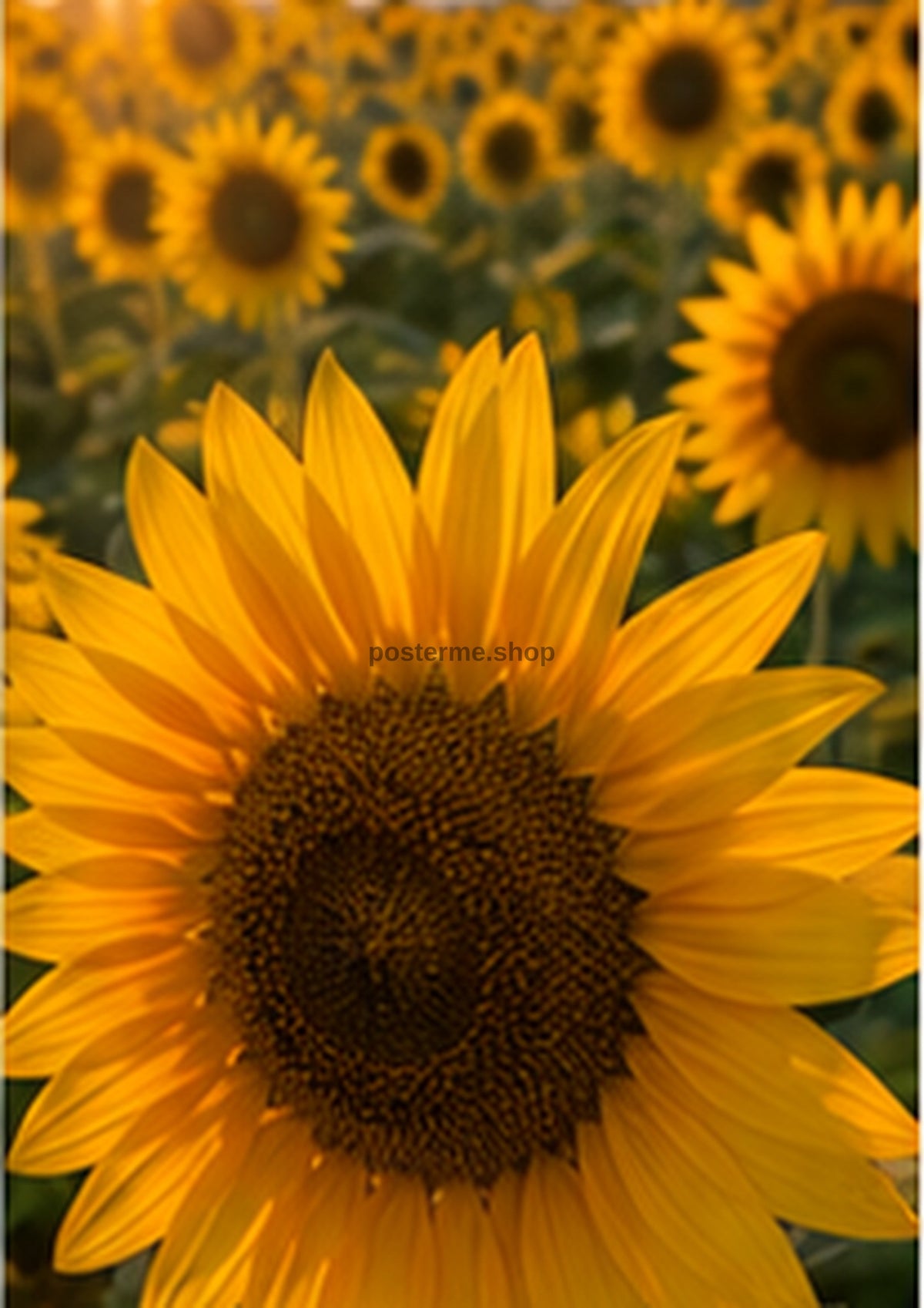 Single Sunflower Over a Golden Field botanical wall print by towelme