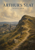 Arthur's Seat over Edinburgh British travel art print by towelme