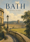 Bath Cityscape in Warm Sunlight British travel art print by towelme