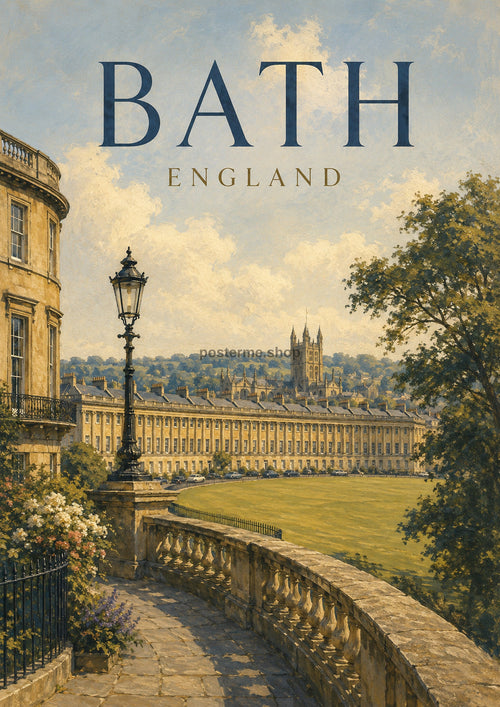 Bath Cityscape in Warm Sunlight British travel art print by towelme
