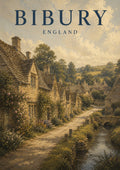 Bibury Village in Golden Light British travel art print by towelme