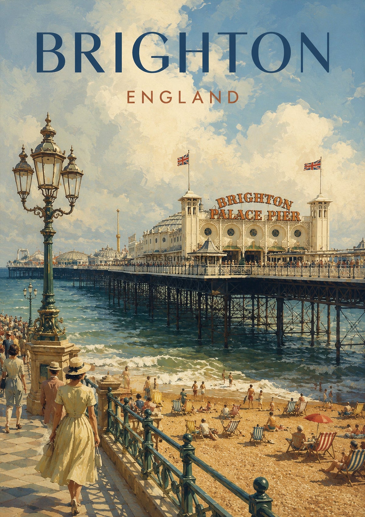 Brighton Palace Pier on a Sunny Day British travel art print by towelme