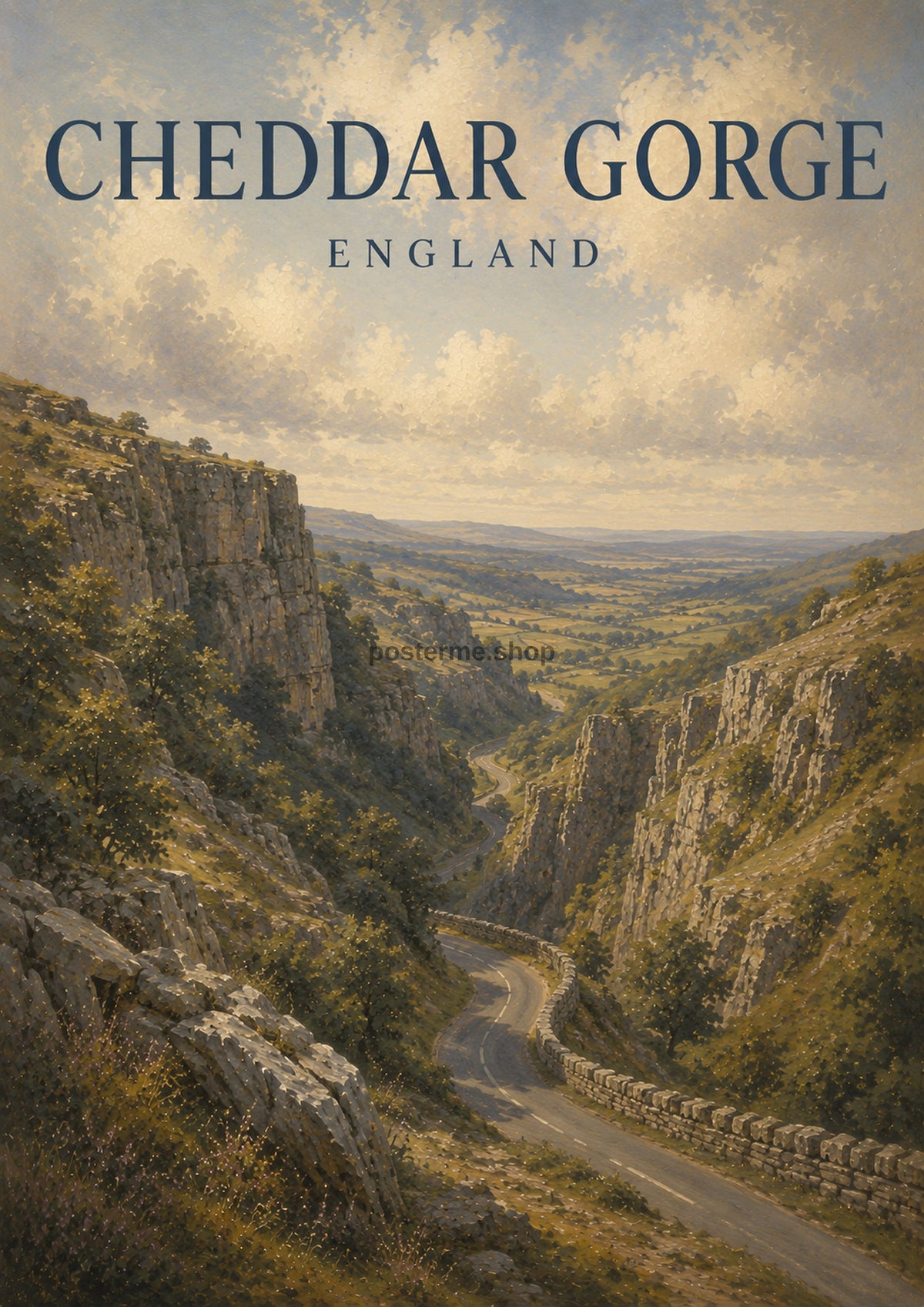 Cheddar Gorge in Soft Light British travel art print by towelme