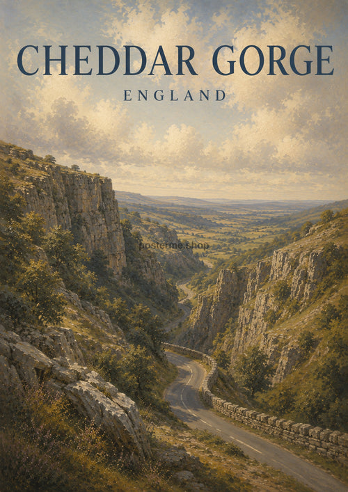 Cheddar Gorge in Soft Light British travel art print by towelme