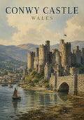 Conwy Castle by the Water British travel art print by towelme