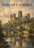 Durham Cathedral by the River British travel art print by towelme