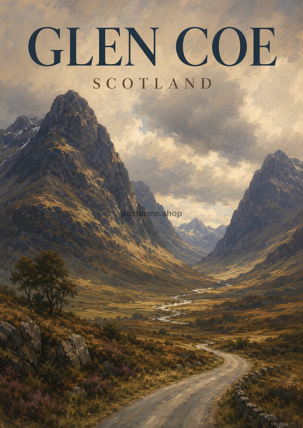 Glen Coe: Majestic Scottish Highlands British travel art print by towelme