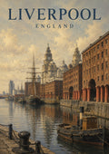 Liverpool Waterfront in Nostalgic Oil Paint British travel art print by towelme