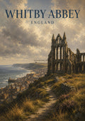 Whitby Abbey and Coastal View British travel art print by towelme