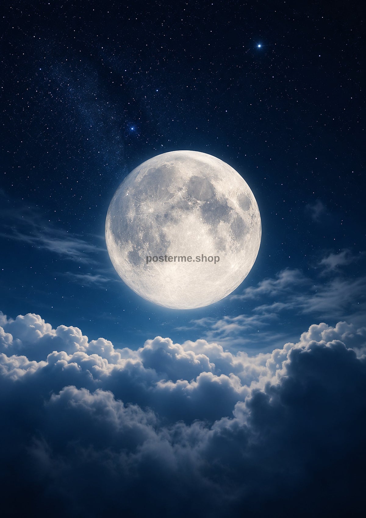 Moonlit Clouds Under A Starry Sky space wall art print by towelme