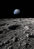 Earth Rising Above The Lunar Surface space wall art print by towelme