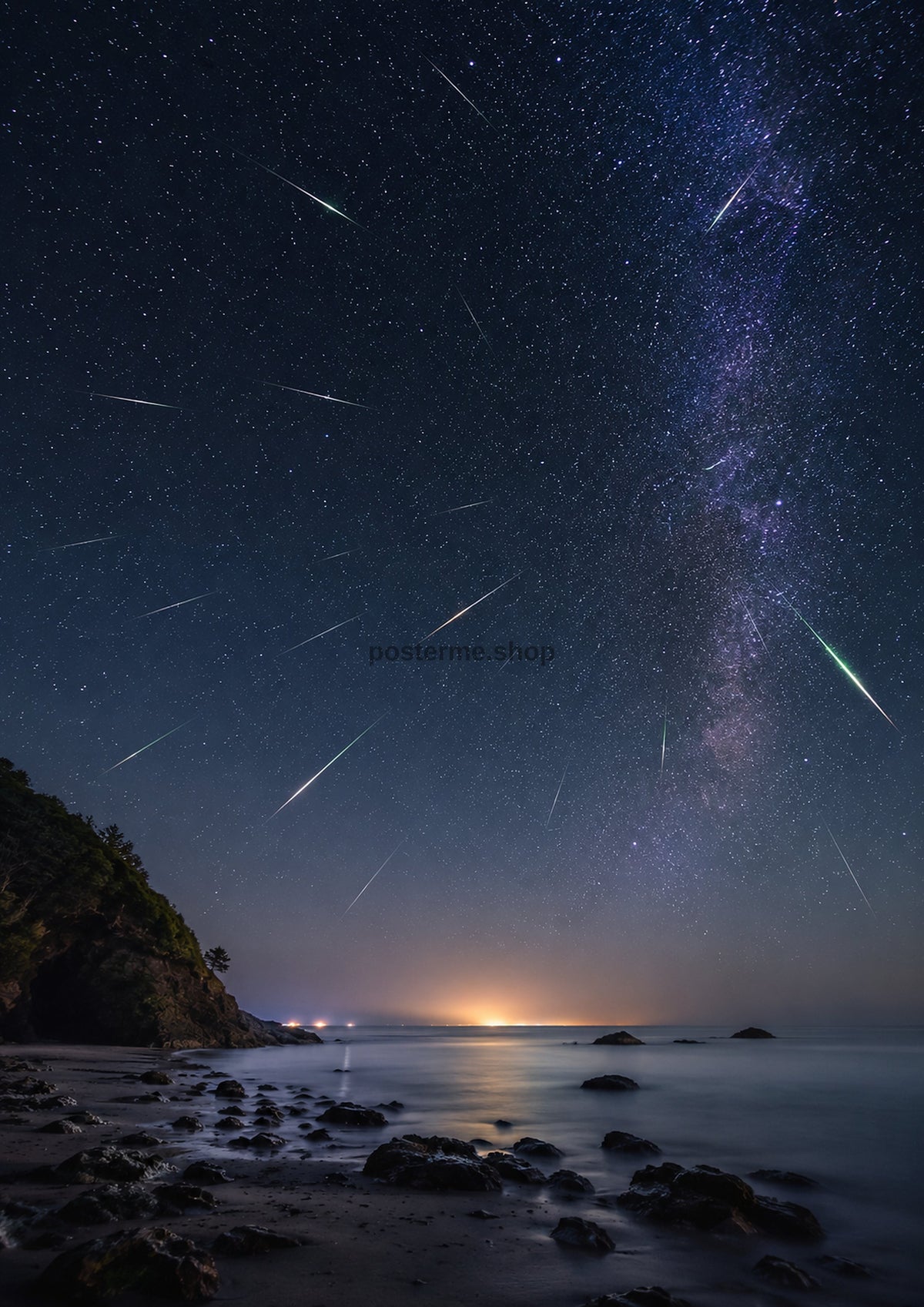 Starry Skies Over Coastal Serenity space wall art print by towelme