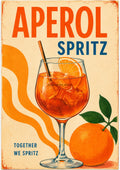 Aperol Spritz Together We Spritz cocktail art print by towelme