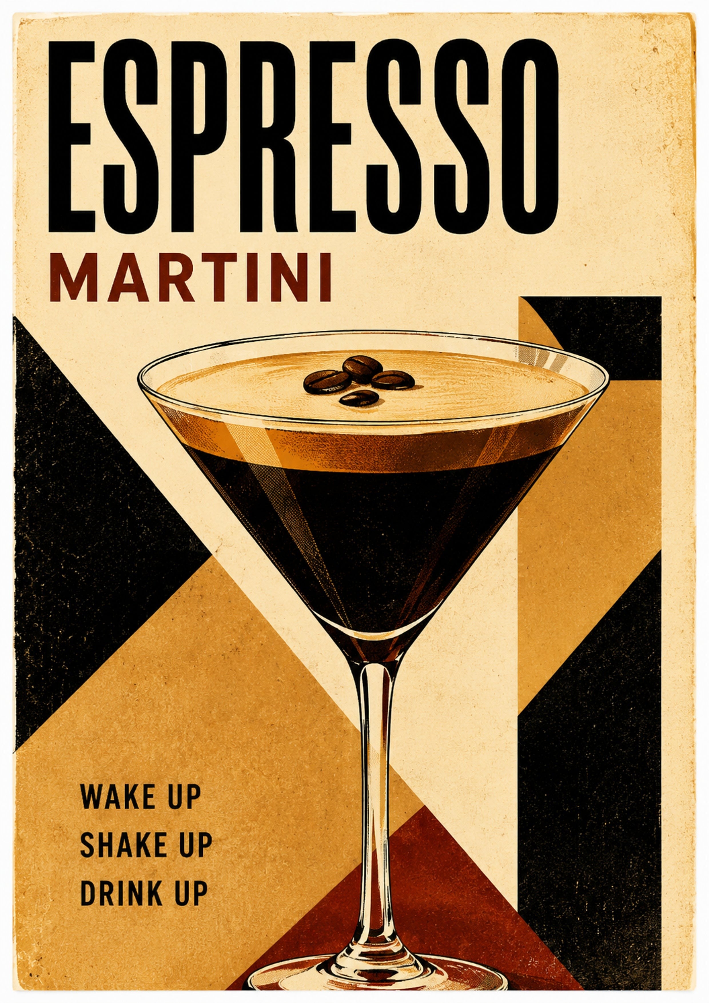 Espresso Martini Wake Shake Drink cocktail art print by towelme