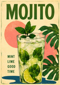 Mojito Mint Lime Good Time cocktail art print by towelme