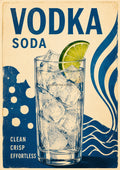 Vodka Soda Clean Crisp Effortless cocktail art print by towelme