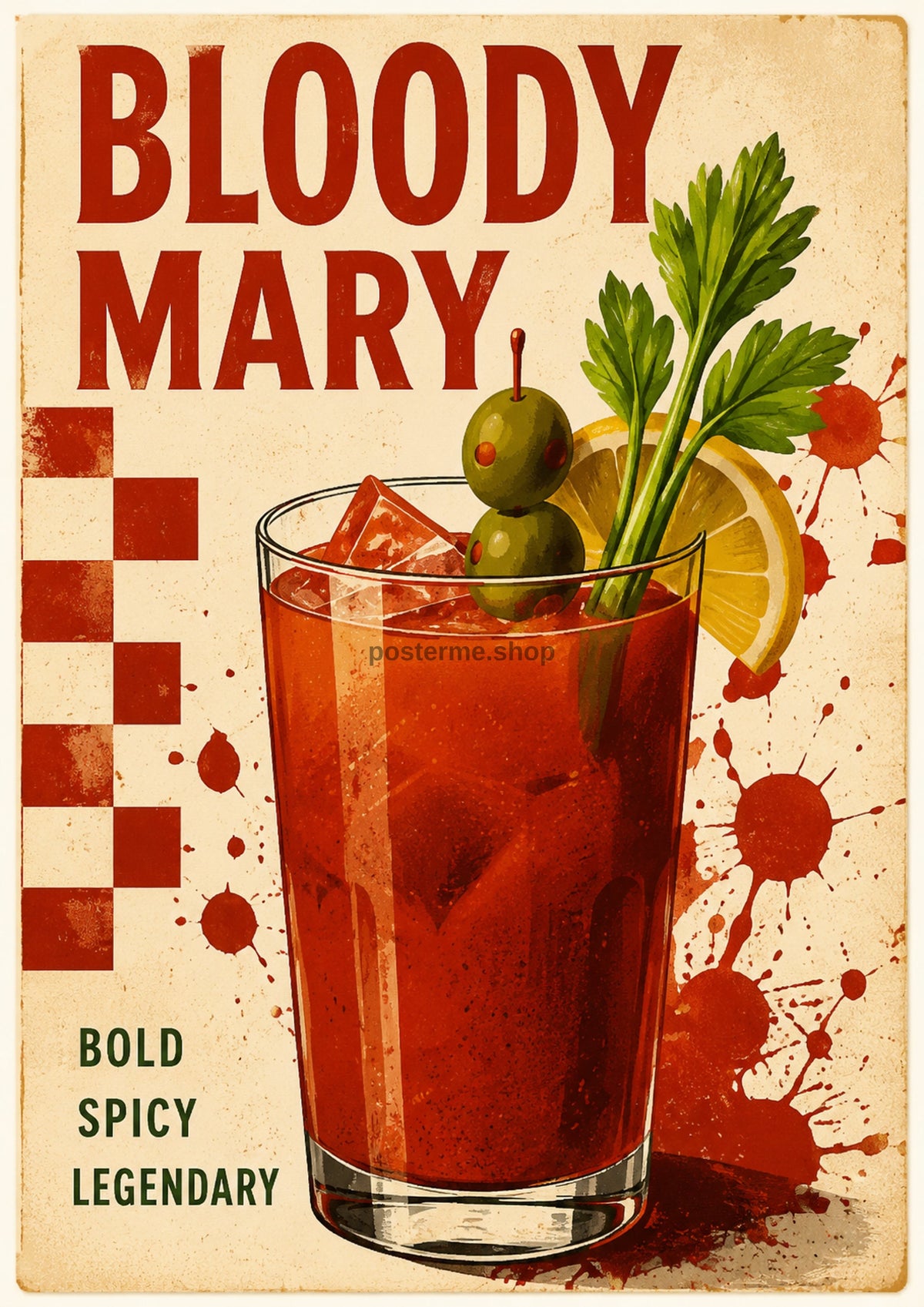Bloody Mary Bold Spicy Legendary cocktail art print by towelme