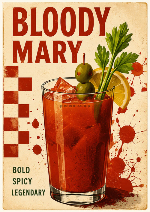 Bloody Mary Bold Spicy Legendary cocktail art print by towelme