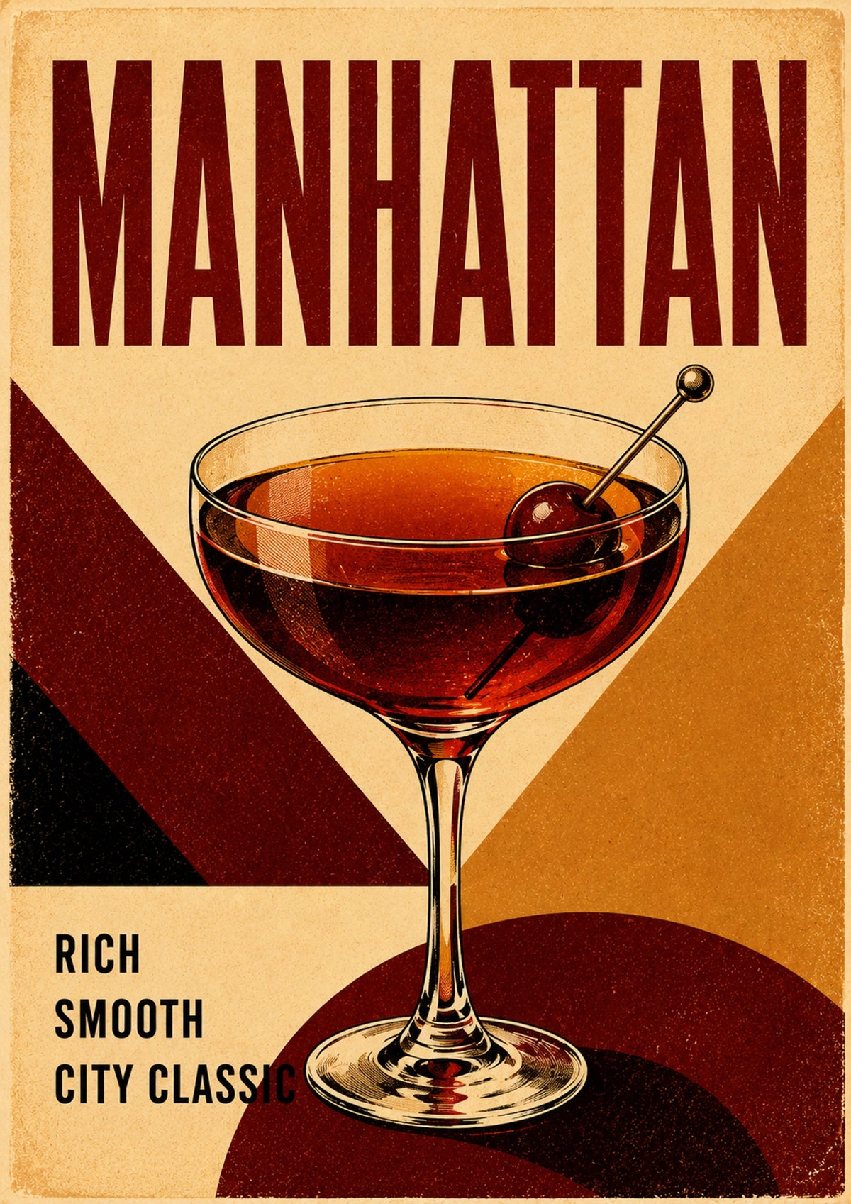 Manhattan Rich Smooth City Classic cocktail art print by towelme