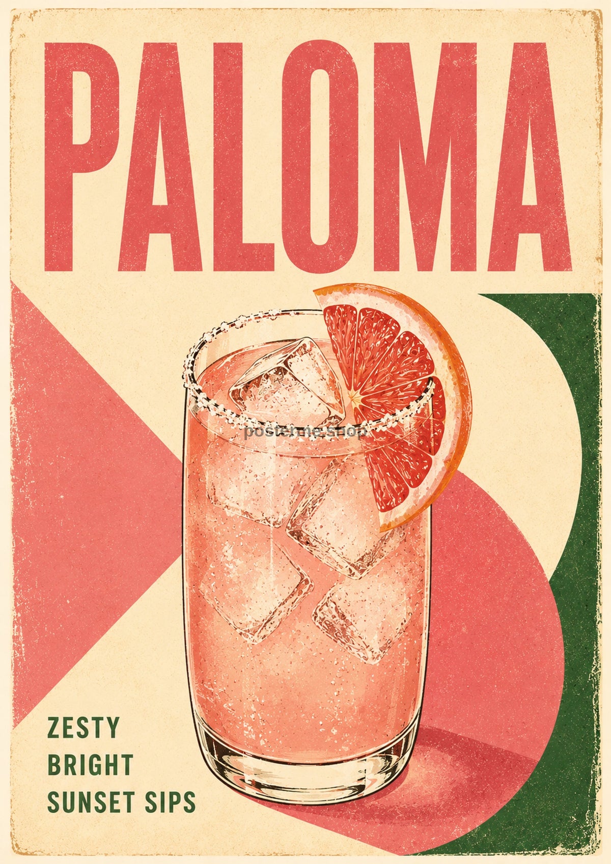Paloma Zesty Bright Sunset Sips cocktail art print by towelme