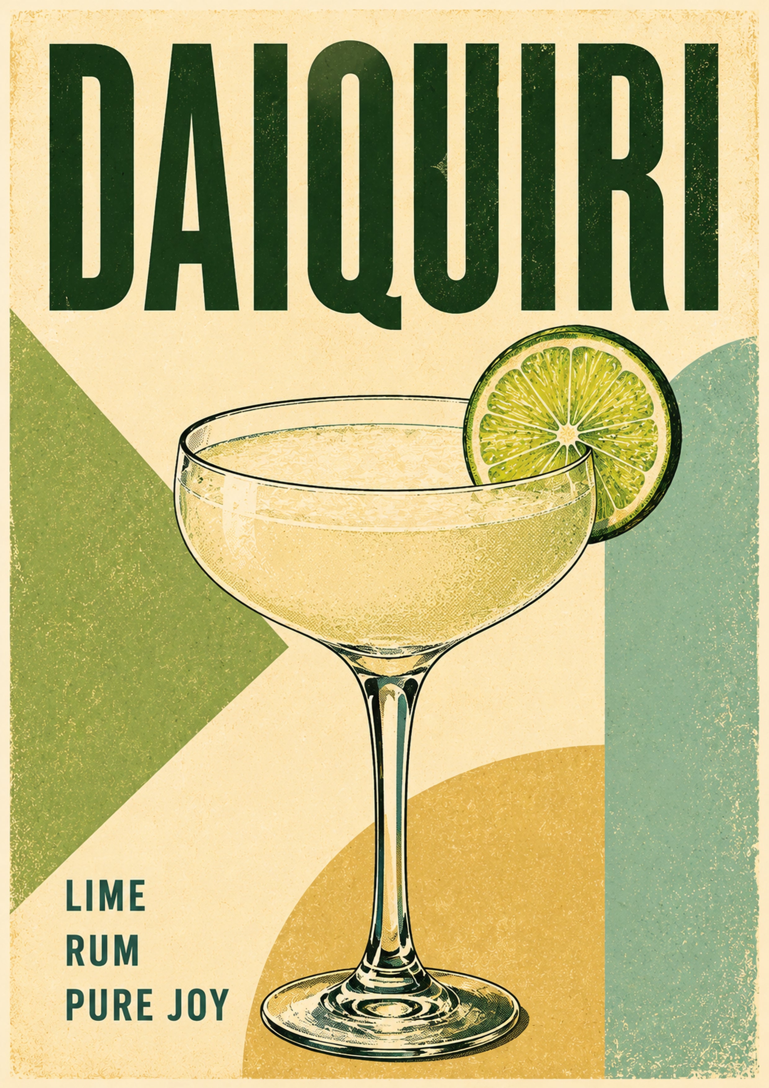 Daiquiri Lime Rum Pure Joy cocktail art print by towelme
