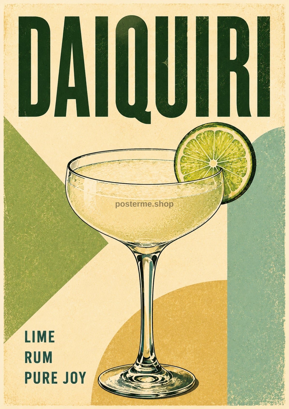 Daiquiri Lime Rum Pure Joy cocktail art print by towelme
