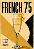 French 75 Bubbly Bright Elegant cocktail art print by towelme